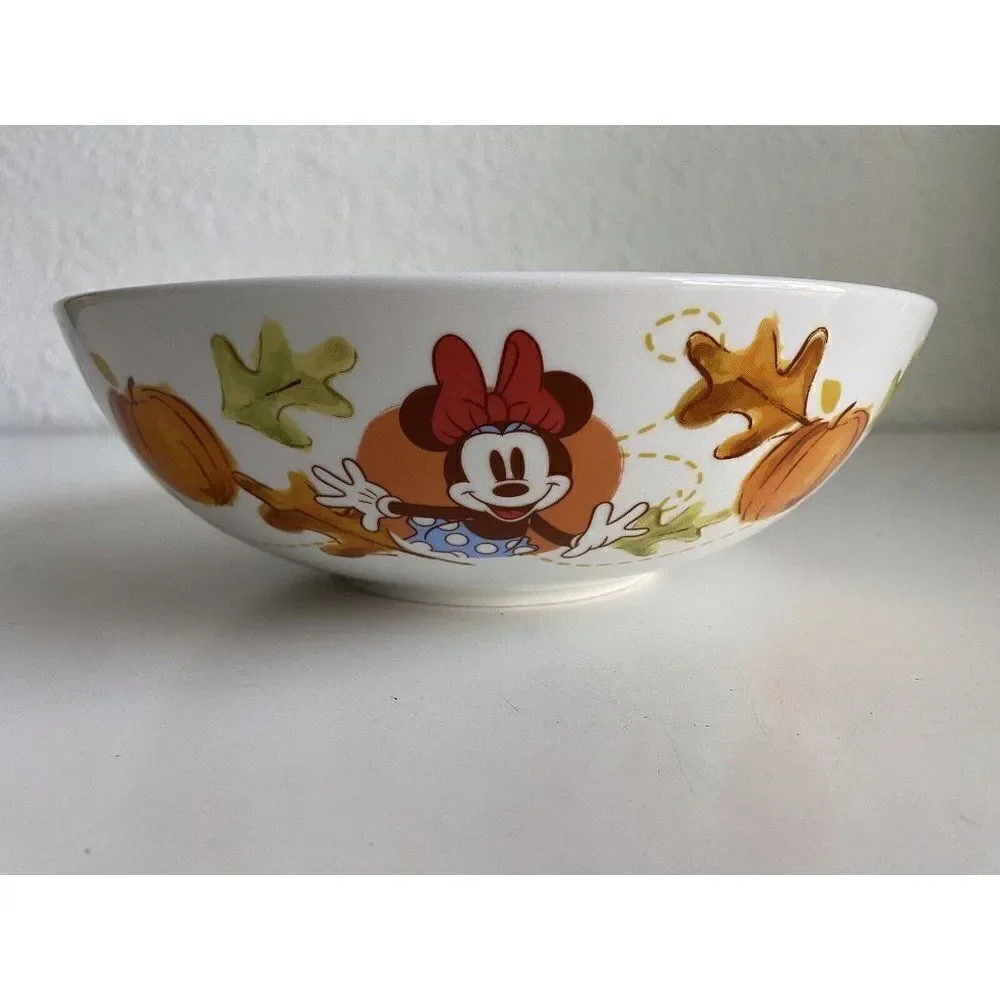 Disney Large Serving Bowl Mickey & Minnie Mouse Autumn Fall  Popcorn Pasta Salad